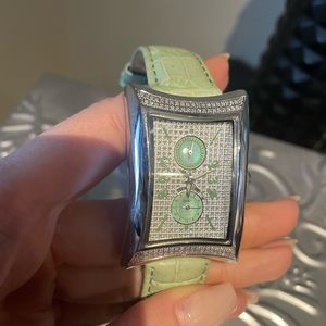 Techno Com by Kc diamond watch - emerald colour